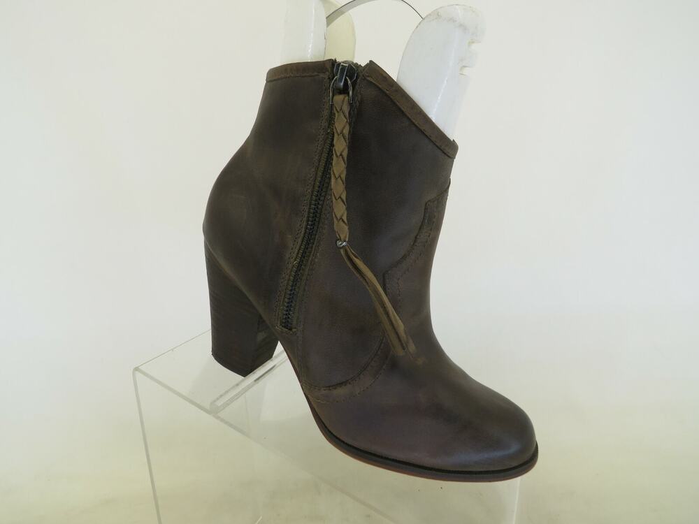 ALDO Womens Brown Leather Zip Fashion Ankle Boots Booties Size 8 M